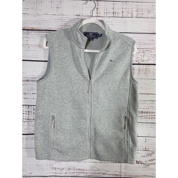Vineyard Vines Boys size XL (18) Gray Full Zip Vest Whale Logo - Picture 1 of 4
